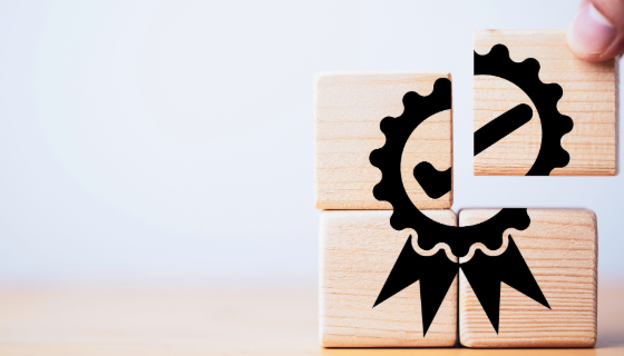 An image showing building blocks displaying a winners ribbon with a tick inside