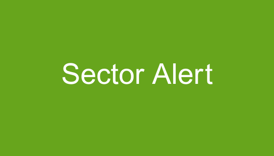 An image with a green background and white text stating "Sector Alert"