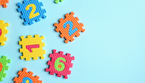 An image showing colourful children's numbers 