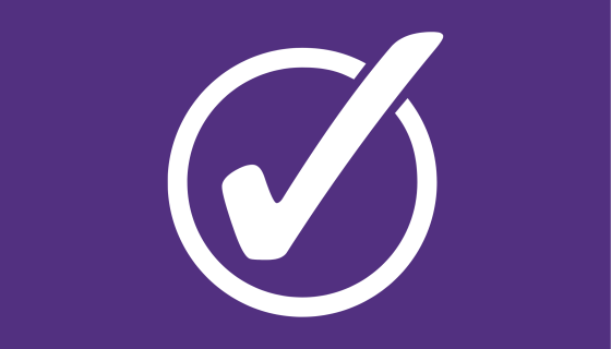 An image showing an icon graphic of a tick. 